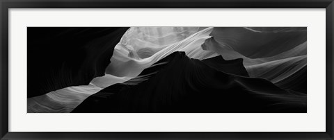 Framed Antelope Canyon, Arizona (black &amp; white) Print