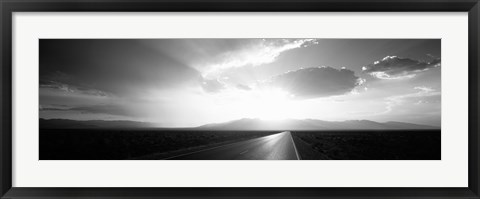 Framed Death Valley National Park at Sunset, California (black &amp; white) Print