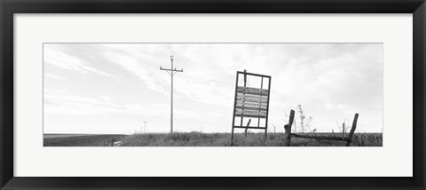 Framed Signboard in the field, Manhattan, Kansas, USA Print