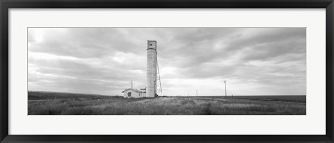 Framed Barn near a silo in a field, Texas Panhandle, Texas, USA Print