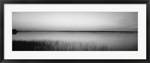 Framed Lake Michigan Door County WI (black and white) Print