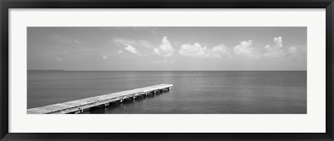 Framed Dock, Mobile Bay Alabama, USA Print