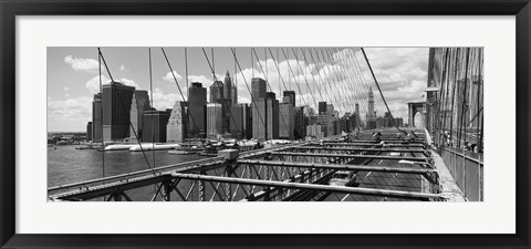 Framed Traffic on Brooklyn Bridge, Manhattan Print