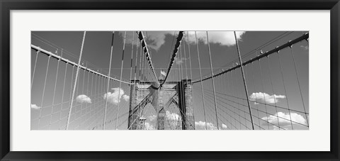 Framed Brooklyn Bridge in Black and White Print