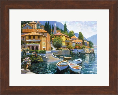 Framed Lake Como Landing Print