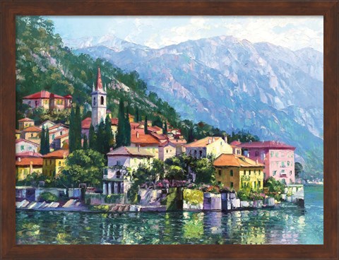 Framed Reflections of Lake Como Print