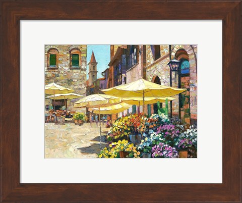 Framed Siena Flower Market Print