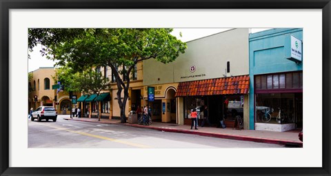 Framed Stores at the roadside, Downtown San Luis Obispo, San Luis Obispo County, California, USA Print