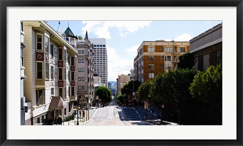 Framed Buildings on both sides of a street, Powell Street, San Francisco, California, USA Print