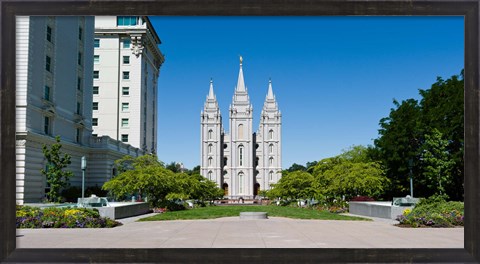 Framed Facade of a church, Mormon Temple, Temple Square, Salt Lake City, Utah Print