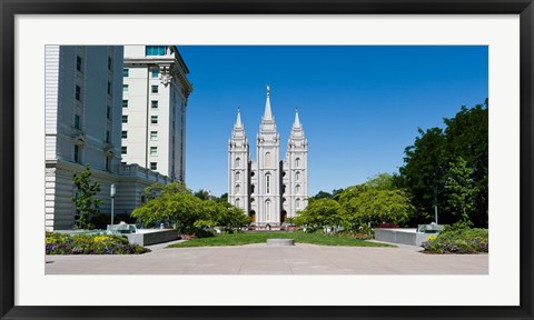 Framed Facade of a church, Mormon Temple, Temple Square, Salt Lake City, Utah Print