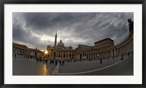 Framed Basilica in the town square at sunset, St. Peter&#39;s Basilica, St. Peter&#39;s Square, Vatican City Print