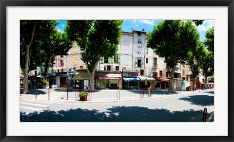 Framed Stores closed during lunch hour along the Rue Du Marche, Riez, Alpes-de-Haute-Provence, Provence-Alpes-Cote d&#39;Azur, France Print