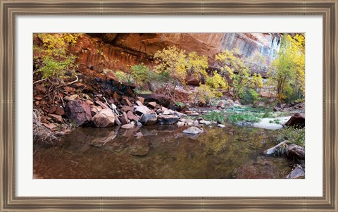 Framed Reflecting pond in Zion National Park, Springdale, Utah, USA Print