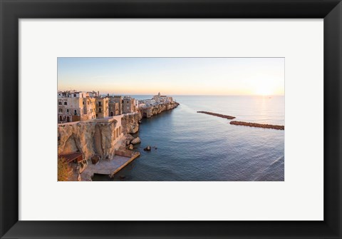 Framed Town at the waterfront, Vieste, Gargano, Foggia Province, Puglia, Italy Print