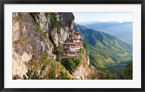 Framed Monastery on mountain, Taktsang Monastery, Paro Valley, Paro District, Bhutan Print