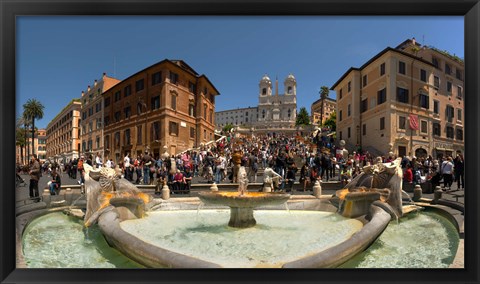 Framed Fontana Della Barcaccia at Piazza Di Spagna, Rome, Lazio, Italy Print