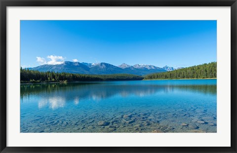 Framed Patricia Lake with mountains in the background, Jasper National Park, Alberta, Canada Print