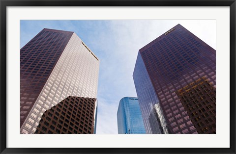 Framed Low angle view of skyscrapers, Wells Fargo Center, California Plaza, Los Angeles, California, USA Print