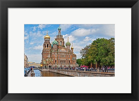 Framed Church in a city, Church Of The Savior On Blood, St. Petersburg, Russia Print