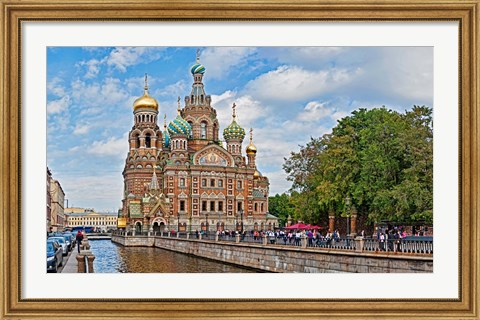 Framed Church in a city, Church Of The Savior On Blood, St. Petersburg, Russia Print