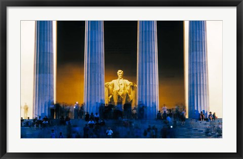 Framed Tourists at Lincoln Memorial, Washington DC, USA Print