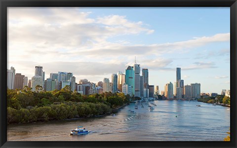 Framed Buildings at the waterfront, Brisbane, Queensland, Australia Print