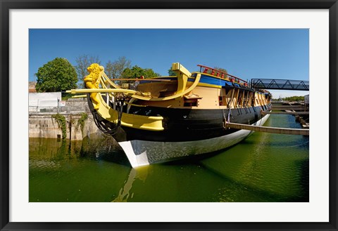 Framed Replica of the Count of La Fayette ship, Rochefort, Charente-Maritime, Poitou-Charentes, France Print