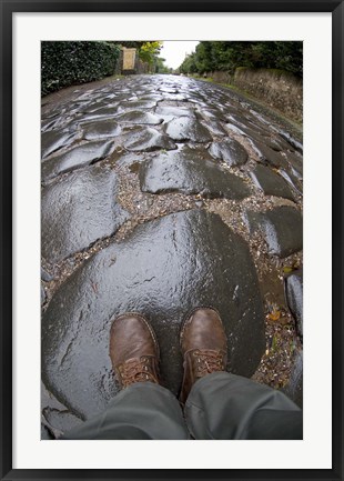 Framed Cobblestones of the Appian Way, Rome, Lazio, Italy Print