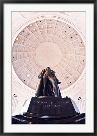 Framed Statue of Thomas Jefferson in a memorial, Jefferson Memorial, Washington DC, USA Print