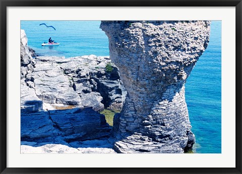 Framed Rock formations, Bruce Peninsula, Georgian Bay, Ontario, Canada Print