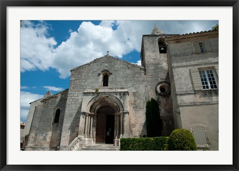 Framed Facade of a church, Eglise Saint-Vincent, Les Baux-De-Provence, Bouches-Du-Rhone, Provence-Alpes-Cote d&#39;Azur, France Print