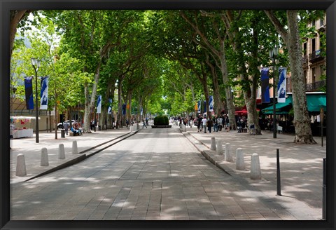 Framed Street scene, Cours Mirabeau, Aix-En-Provence, Bouches-Du-Rhone, Provence-Alpes-Cote d&#39;Azur, France Print