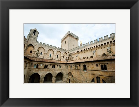 Framed Courtyard of a palace, Palais des Papes, Avignon, Vaucluse, Provence-Alpes-Cote d&#39;Azur, France Print