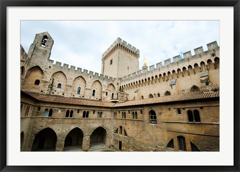 Framed Courtyard of a palace, Palais des Papes, Avignon, Vaucluse, Provence-Alpes-Cote d&#39;Azur, France Print