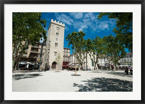 Framed Buildings in a town, Place Saint-Jean le Vieux, Avignon, Vaucluse, Provence-Alpes-Cote d&#39;Azur, France Print