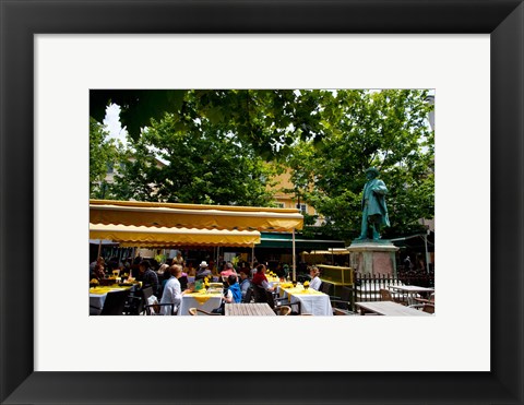 Framed People in a restaurant, Place Du Forum, Arles, Bouches-Du-Rhone, Provence-Alpes-Cote d&#39;Azur, France Print