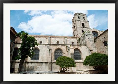 Framed Low angle view of a bell tower, Church Of St. Trophime, Arles, Bouches-Du-Rhone, Provence-Alpes-Cote d&#39;Azur, France Print