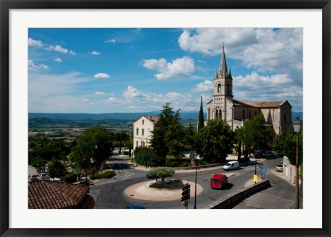 Framed High angle view of a church, Bonnieux, Vaucluse, Provence-Alpes-Cote d&#39;Azur, France Print