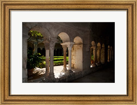 Framed Cloister of ancient Monastere Saint-Paul-De-Mausole, St.-Remy-De-Provence, Bouches-Du-Rhone, Provence-Alpes-Cote d&#39;Azur, France Print