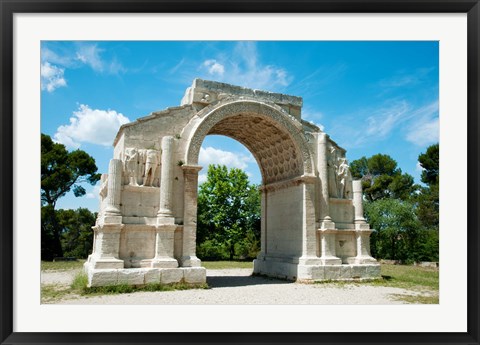 Framed Roman triumphal arch at Glanum, St.-Remy-De-Provence, Bouches-Du-Rhone, Provence-Alpes-Cote d&#39;Azur, France Print