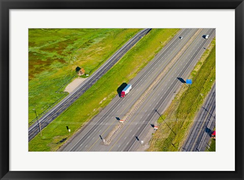 Framed Traffic on highway, Interstate 80, Park City, Utah, USA Print