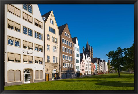 Framed Buildings along Frankenwerft Embankment, Cologne, North Rhine Westphalia, Germany Print