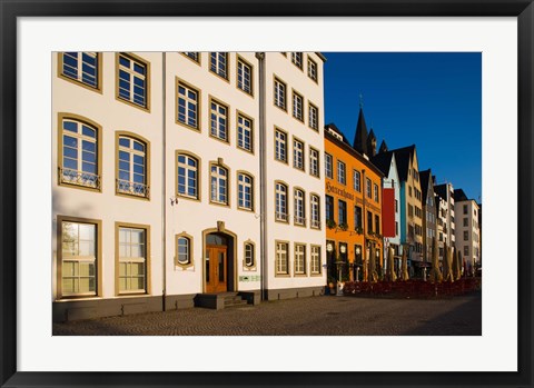 Framed Close Up of Buildings along Frankenwerft Embankment, Cologne, North Rhine Westphalia, Germany Print