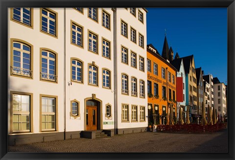 Framed Close Up of Buildings along Frankenwerft Embankment, Cologne, North Rhine Westphalia, Germany Print