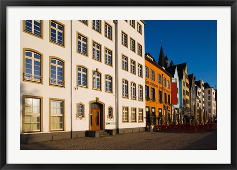 Framed Close Up of Buildings along Frankenwerft Embankment, Cologne, North Rhine Westphalia, Germany Print