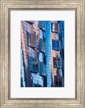 Framed Low angle view of a building, Neuer Zollhof, Medienhafen, Dusseldorf, North Rhine Westphalia, Germany Print