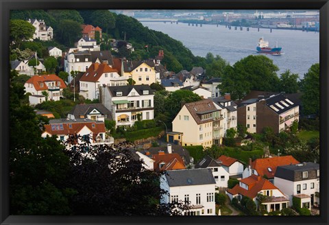 Framed Houses in a town, Blankenese, Hamburg, Germany Print