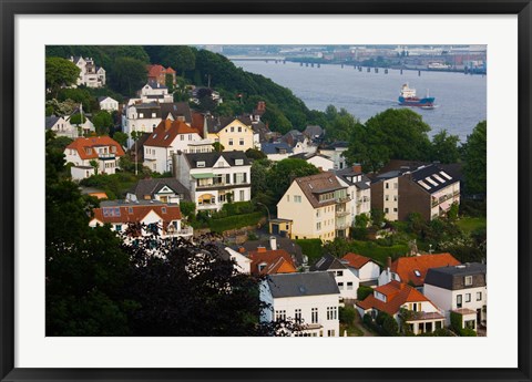 Framed Houses in a town, Blankenese, Hamburg, Germany Print