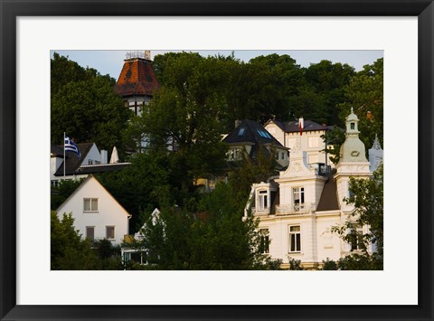 Framed Villas on a hill, Blankenese, Hamburg, Germany Print